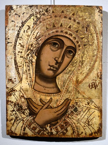 La Vierge de l'Annonciation, Icône grecque du XVIIe siècle - Art sacré, objets religieux Style Louis XIV